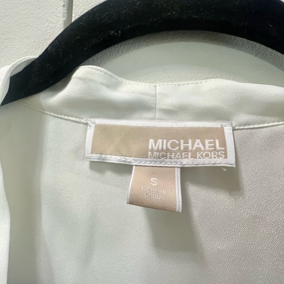MICHAEL Michael Kors Cream Wrap Cross Blouse Size S - Picture 2 of 4